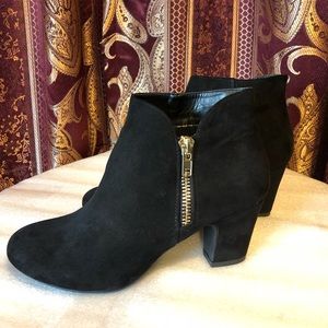 Madeline Ankle Zip Booties, Black (9.5)